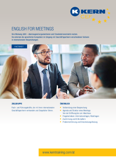English for Meetings Factsheet Download