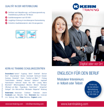 PDF Download Broschüre AZAV Bildungsgutschein: Englisch für den Beruf