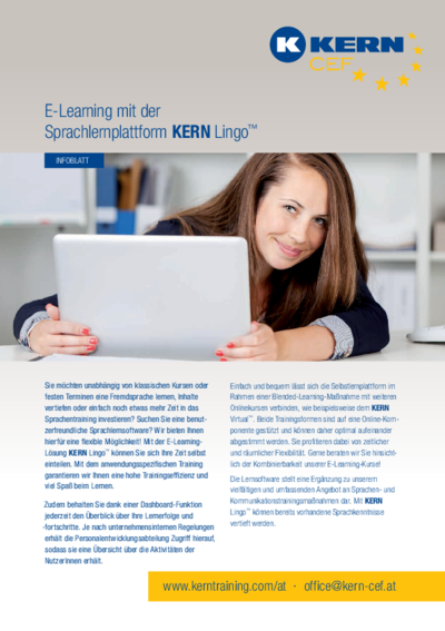 E-Learning mit der Sprachlernplattform KERN Lingo™ Infoblatt Download