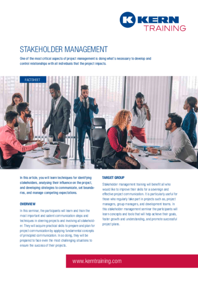 PDF Download Factsheet Stakeholder Management