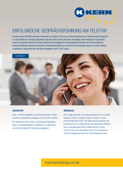 Gesprächsführung am Telefon Factsheet Download
