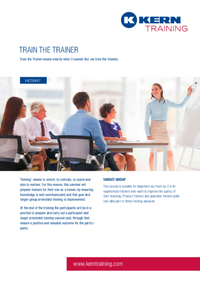 PDF Download Factsheet Train the Trainer