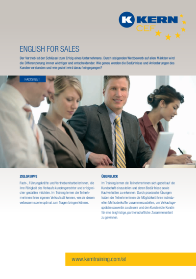 English for Sales / Vertriebskommunikation Factsheet Download