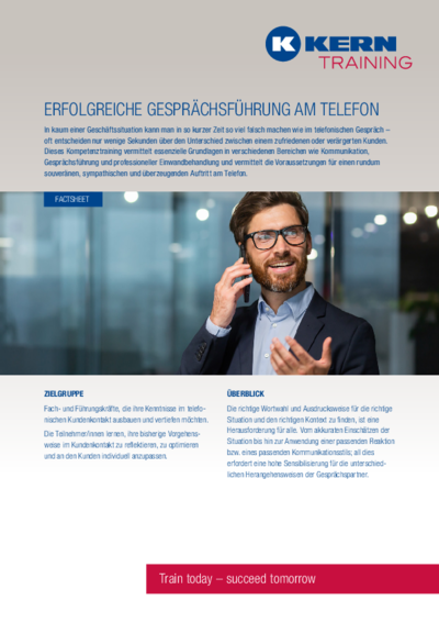 PDF Download Factsheet Gesprächsführung am Telefon