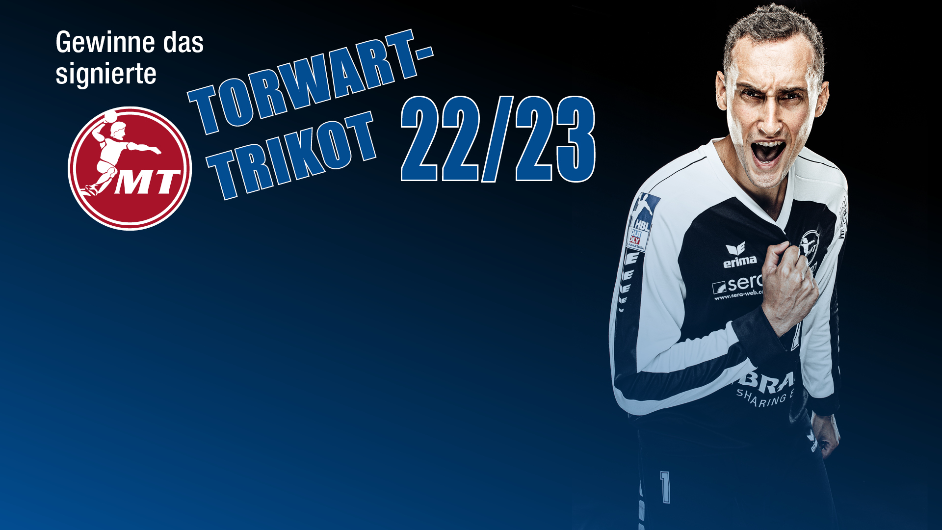 Gewinnspiel für ein orginal singiertes Handball-Trikot on Torwart Adam Moprawski